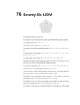 76 Seventy-Six LXXVI