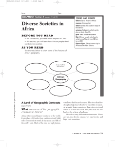Chapter 8 section 1 Reading Study Guide Diverse Societies in Africa