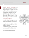 Canadian Health Care Law: Insurance, Government Regulation and