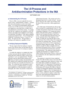 The I-9 Process and Antidiscrimination Protections in the INA
