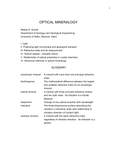 optical mineralogy - University of Idaho