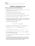 TI 89/92 Calculator Exam