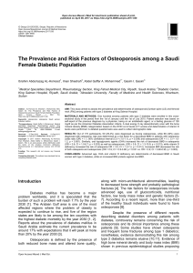 The Prevalence and Risk Factors of Osteoporosis among a Saudi