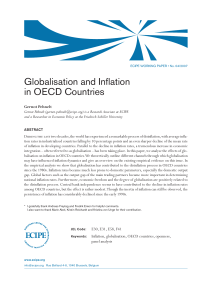 Globalisation and Inflation in OECD Countries