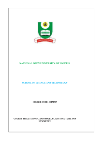 CHM 307 - National Open University of Nigeria