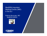 MedDRA Important Medical Events (IME) in the EU