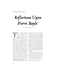 Reflections Upon Pierre Bayle