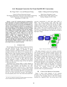 LLC Resonant Converter for Front End DC/DC Conversion