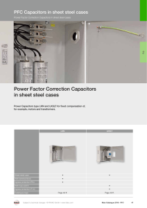 Power Factor Correction Capacitors in sheet steel cases