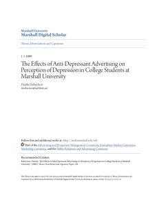 The Effects of Anti-Depressant Advertising on Perception of
