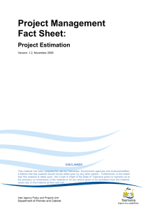Project Management Fact Sheet: Project Estimation