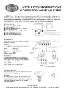 installation instructions mid-position valve val322mp