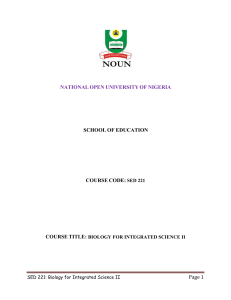 SED221 - National Open University of Nigeria