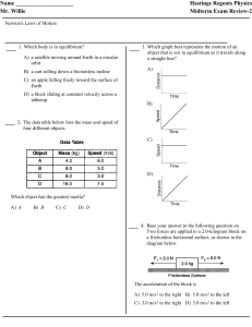 Hastings Regents Physics Mr. Willie Midterm