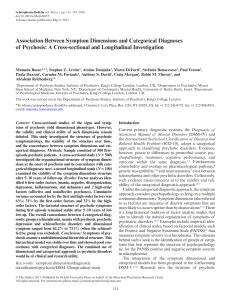 Association Between Symptom Dimensions and Categorical