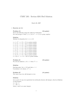 CMSC 203 : Section 0201 Hw3 Solution
