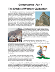 Greece Notes- Part I The Cradle of Western Civilization