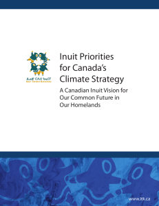 Inuit Priorities for Canada`s Climate Strategy