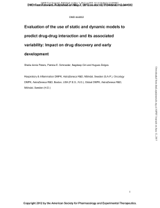 Evaluation of the use of static and dynamic models to predict drug