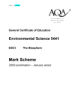 A-level Environmental Science Mark scheme Unit 3