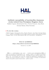 Antibiotic susceptibility of Lactobacillus rhamnosus strains