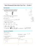 Grade 6 test, complete work of the student