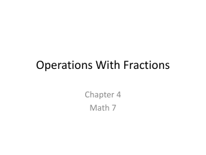 Operations With Fractions