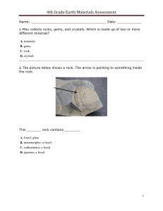 4th Grade Earth Materials Assessment