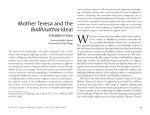 Mother Teresa and the Bodhisattva Ideal: A - Purdue e-Pubs
