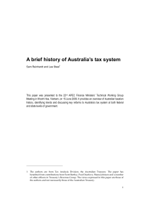 A brief history of Australia`s tax system