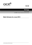 Mark Scheme - Unit F215 - Control, genomes and