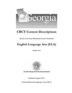 CRCT Content Descriptions - English Language Arts