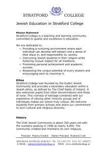 Jewish Education in Stratford College