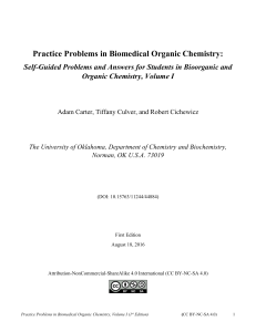Practice Problems in Biomedical Organic Chemistry