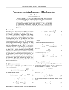 Fine structure constant and square root of Planck momentum