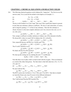 chapter 2 - chemical equations and reaction yields