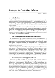 Strategies for Controlling Inflation