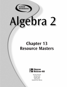 Chapter 13 Resource Masters