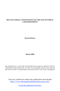 Multilateral Constraints on the Use of Force: A Reassessment