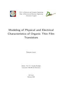 Modeling of Physical and Electrical Characteristics of Organic Thin