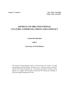 journal of organizational culture