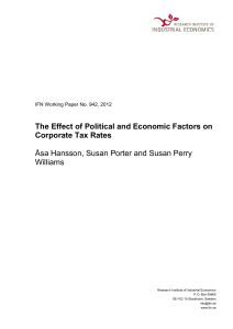 The Effect of Political and Economic Factors on Corporate Tax Rates
