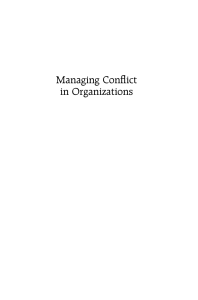 Managing conflict in organizations
