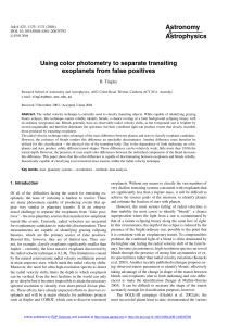 Using color photometry to separate transiting exoplanets from false