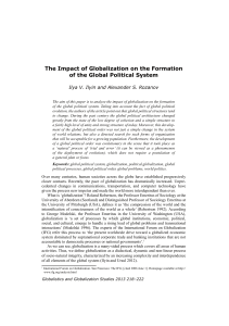 The Impact of Globalization on the Formation of the Global Political
