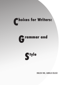 Choices for Writers: Grammar and Style
