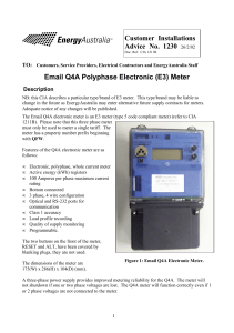 Email Q4A Polyphase Electronic (E3) Meter Customer Installations