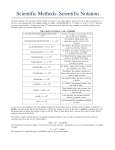 Scientific Methods: Scientific Notation