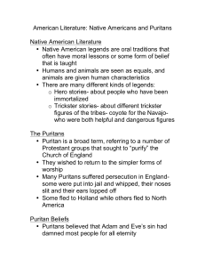 American Literature: Native Americans and Puritans Native