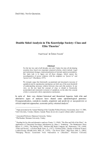 Double Sided Analysis in The Knowledge Society: Classes and Elite